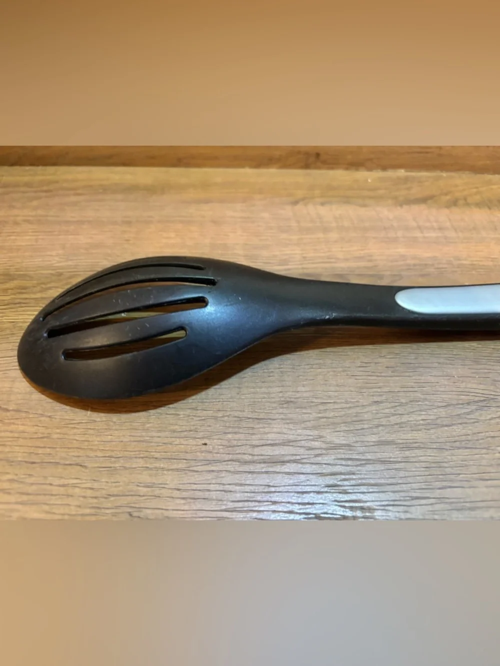 Calphalon Nylon &‎ Silicone Long Handle Black & Grey Slotted Spoon 13.5”